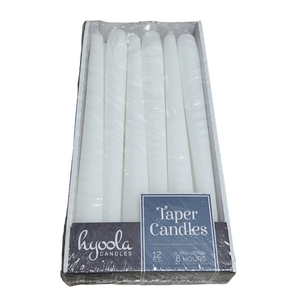 12 Pack White Stick Candles