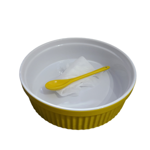 1quart Soufflé Yellow Ceramic Dish with Spoon