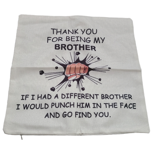 1 Printed Throw Pillow Cover - 18"x18" - Brother