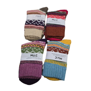 4 Pair Ladies Wool Socks - Size 5/7