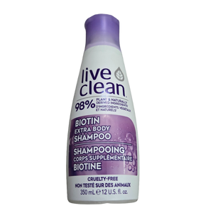 Live Clean Shampoo, Extra Body Biotin
