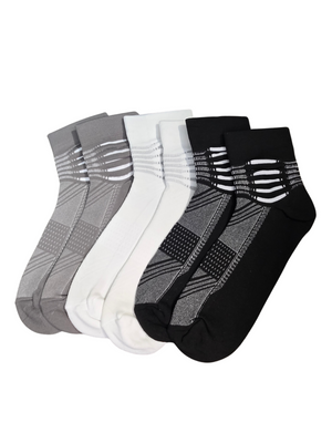 3-Pair Athletic Running & Performance Ankle Socks Set - Size 9-12