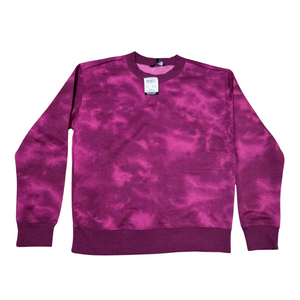 Women's Berry Purple Tie Dye Crewneck Sweater - M