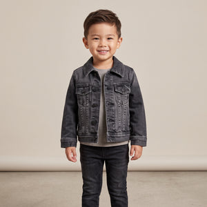 NWOT Cult of Individuality New York Black Washed Denim Toddler Jean Jacket | 3