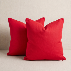 NWOT | Set of 2 Solid Crimson Red Textured Woven Throw Pillow Cushion Covers 20"x20"