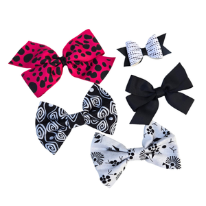 New Baby Girl Hair Bows – Set of 5 Clips, Soft & Stylish for Toddlers & Kids