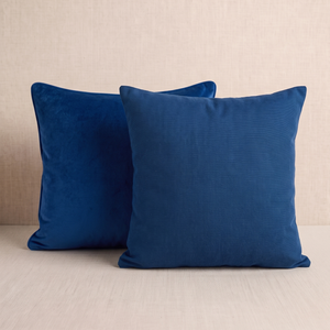 2 Dark Blue Velvet Soft Solid Decorative Square Throw Pillow Covers Set - 18"x18"