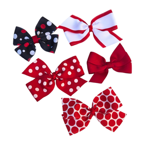 New Baby Girl Hair Bows – Set of 5 Clips, Soft & Stylish for Toddlers & Kids