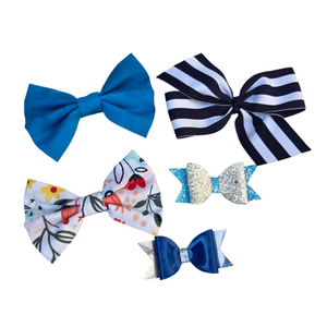 New Baby Girl Hair Bows – Set of 5 Clips, Soft & Stylish for Toddlers & Kids