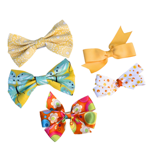New Baby Girl Hair Bows – Set of 5 Clips, Soft & Stylish for Toddlers & Kids