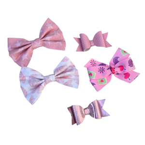 New Baby Girl Hair Bows – Set of 5 Clips, Soft & Stylish for Toddlers & Kids