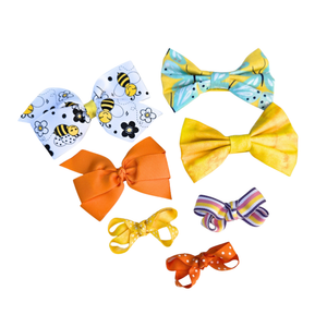 New Baby Girl Hair Bows – Set of 5 Clips, Soft & Stylish for Toddlers & Kids