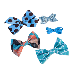 New Baby Girl Hair Bows – Set of 5 Clips, Soft & Stylish for Toddlers & Kids