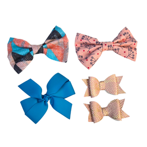 New Baby Girl Hair Bows – Set of 5 Clips, Soft & Stylish for Toddlers & Kids
