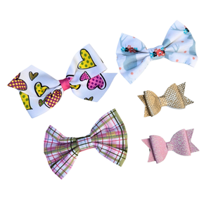 New Baby Girl Hair Bows – Set of 5 Clips, Soft & Stylish for Toddlers & Kids
