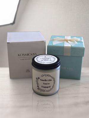 "Smells Like You're Engaged" Lavender Scented Soy Candle - Gift Box Set