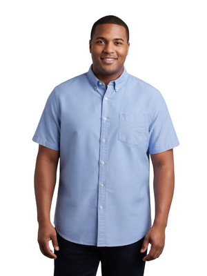 Amazon Essentials Men's Blue Short-Sleeve Button-Down Shirt Size XL