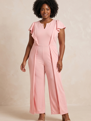 NWT | Sexyherry | Blush Pink | Ruffle Sleeve Wide Leg Jumper | 2XL