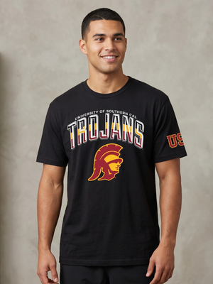 NWT | USC Trojans Arched Logo Graphic T-Shirt | Black | XL