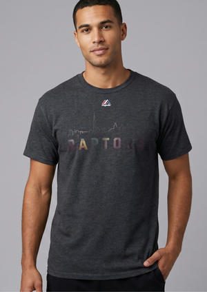 NWT | Majestic Toronto Raptors Skyline Graphic T-Shirt | Iridescent | XL