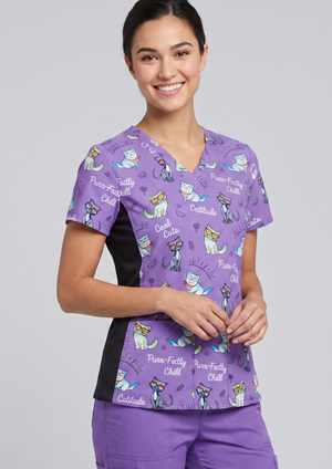 Women's Cat Scrubstar Premium Active V-Neck Scrub - XS