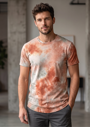 NWOT | LETAOTAO Orange & White Tie-Dye Performance T-Shirt | Sport | L