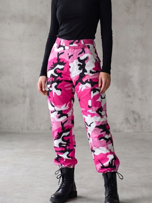 NWT | Rothco Men's B.D.U. Combat Cargo Pants | Artistic Tactical Pink Camouflage Silhouette | XSmall
