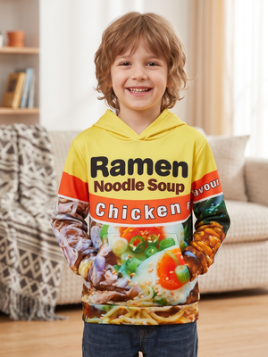 NWOT | Ramen Noodle Soup Chicken Flavor Novelty Graphic Pullover Hoodie | Size 6