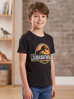 NWOT | Next Level Jurassic World T-Rex Logo Graphic T-Shirt | Size XS (3/4)
