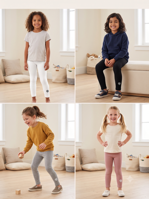 NIP | 4-Pack Girls' Ribbed Performance Capri Leggings | Black, White, Gray, & Pink | Size 7/8Y