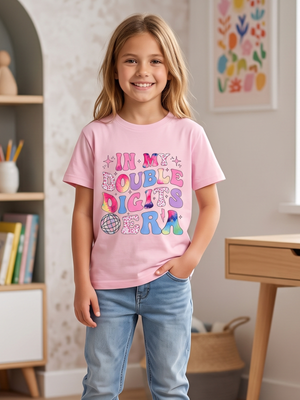 NWOT | "IN MY DOUBLE DIGITS ERA" Birthday Graphic T-Shirt | Pink | Size 10T