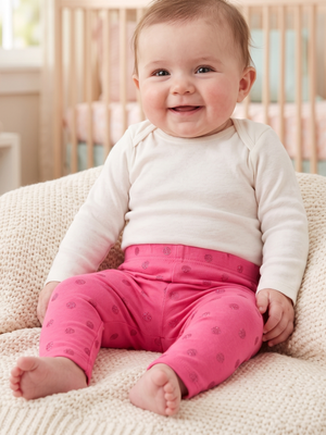 NWT | Carter's Baby Girl Glitter Polka Dot Leggings | Artistic Shimmer Motif | Hot Pink | Size 3 Months