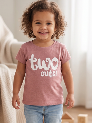 NWOT | Lalo + Luna Mauve Pink Two Cute Graphic Birthday T-Shirt | 2T