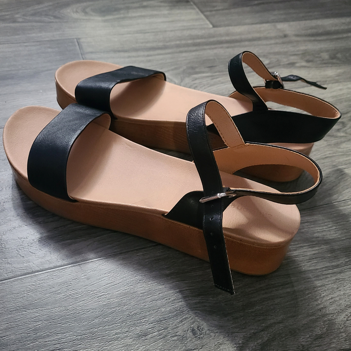 Ladies Black Strap Sandals