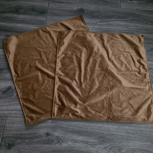 2 Brown Velvet Throw Pillow Covers - 20x20