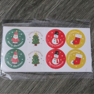80 Circle Christmas Stickers