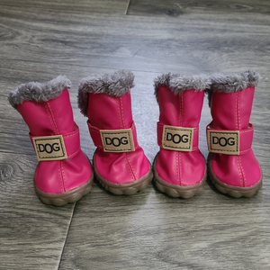 Pink Winter Dog Booties  - Size 8
