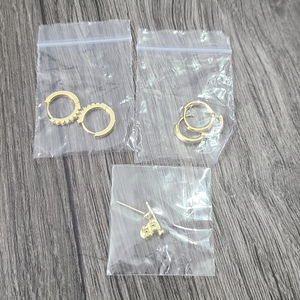 3 Pair Fashion Gold Earrings