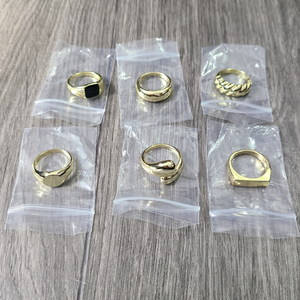 6 Fashion Gold Rings - Size 6