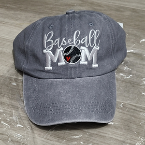 Baseball Mom Hat with Adjustable Back