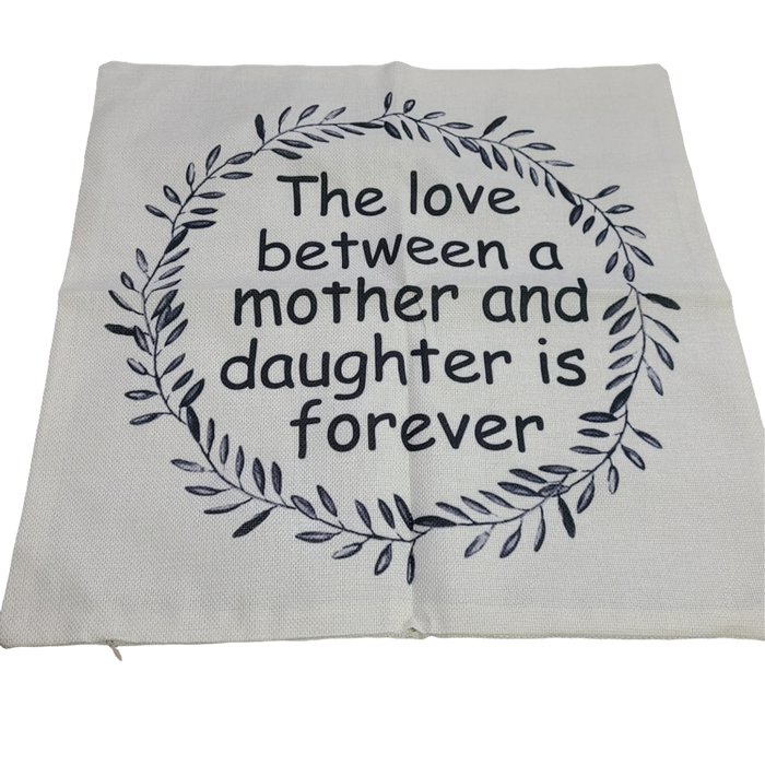 1 Printed Throw Pillow Cover - Mother & Daughter
