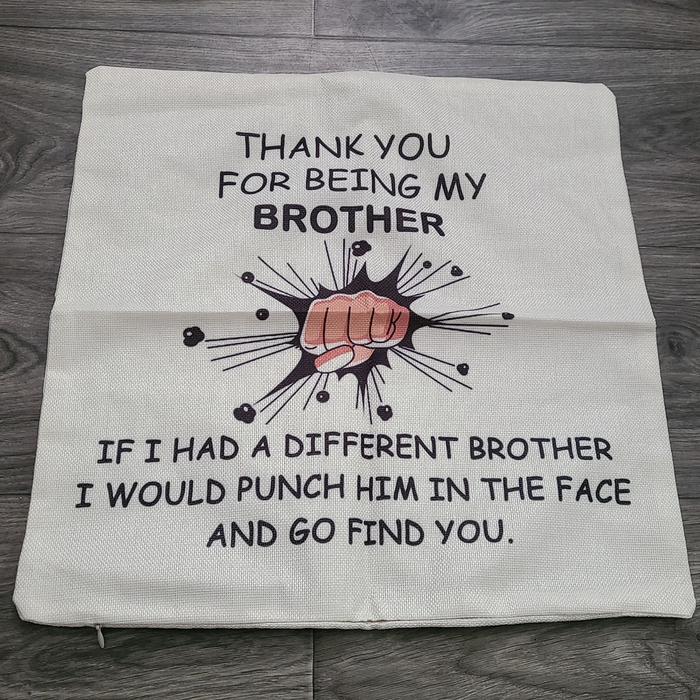 1 Printed Throw Pillow Cover - 18"x18" - Brother