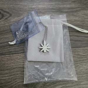 Marijuana Cremation Leaf Necklace - Silver & Black Available