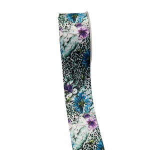 7/8" Floral Watercolor Grosgrain Ribbon - 4 Yards