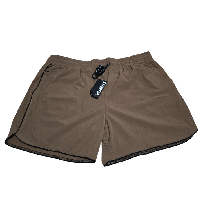 Men's Brown Workout & Everyday Wear Lightweight Shorts With Pockets - XL
