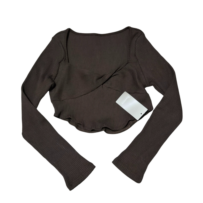 Women's Brown Fall Long Sleeve V Neck Sexy Ribbed Knit Sweater Slim Fit