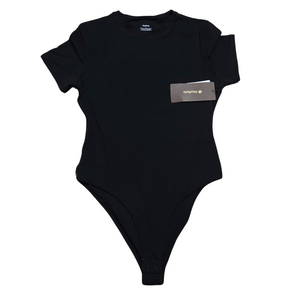 Women's Black Short Sleeve Bodysuit - L