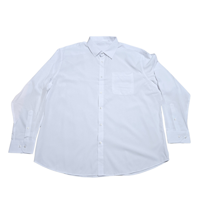 Men's White Regular Fit Button Up Dress Shirt - 3XL