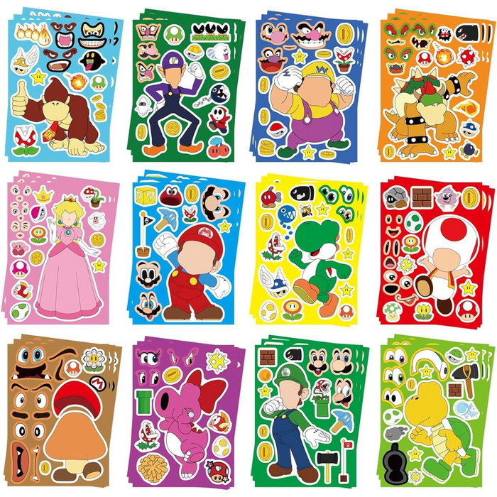 36PCS Mario Make a Face Stickers