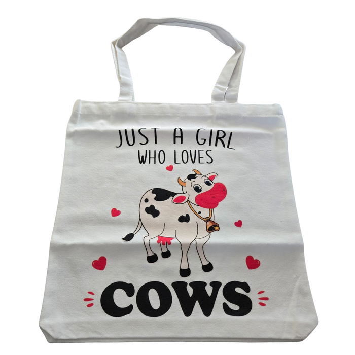 Just A Girl Who Loves Cows Canvas Tote Bag